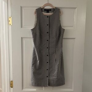 French Connection Black and White Gingham Mini Dress